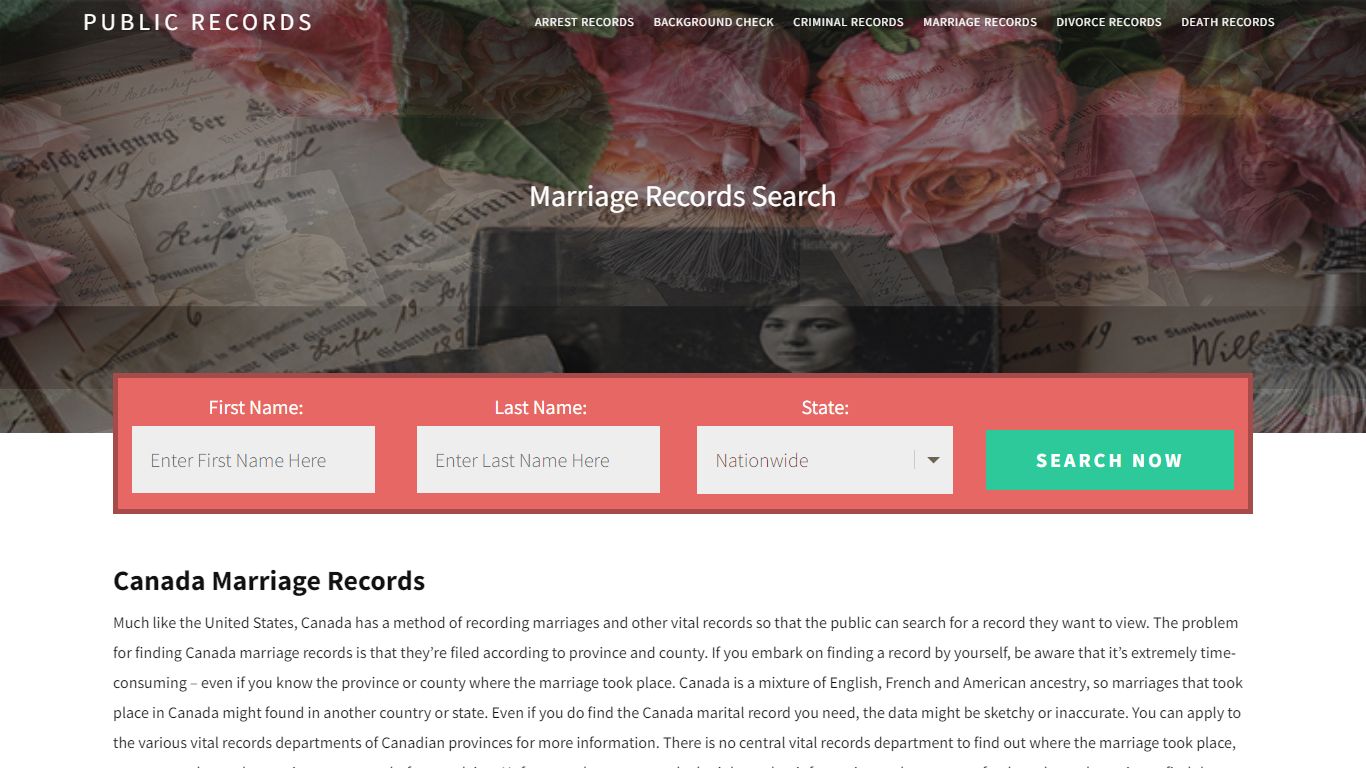 Canada Marriage Records | Enter Name and Search. 14Days Free